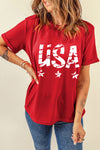 USA Round Neck Short Sleeve T-Shirt