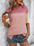 Color Block Round Neck Half Sleeve T-Shirt