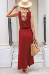 Slit Round Neck Sleeveless Dress