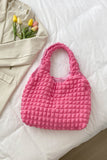 Ruched Polyester Large Handbag