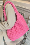 Ruched Polyester Large Handbag