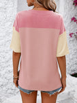 Color Block Round Neck Half Sleeve T-Shirt