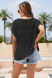 Openwork Round Neck Short Sleeve Knit Cover Up