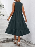 V-Neck Sleeveless Tiered Dress