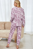 Tie-Dye Long Sleeve Top and Drawstring Joggers Lounge Set
