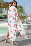 Floral Slit Half Sleeve Cover-Up