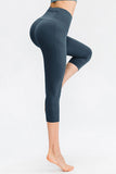 Wide Waistband Cropped Active Leggings with Pockets