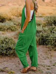 Double Take Full Size Sleeveless V-Neck Pocketed Jumpsuit