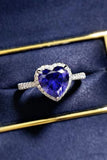 2 Carat Moissanite Heart-Shaped Side Stone Ring