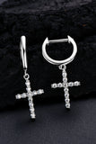 925 Sterling Silver Moissanite Cross Earrings
