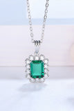 1.5 Carat Lab-Grown Emerald Pendant 925 Sterling Silver Necklace