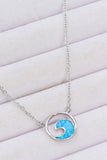 Opal Wave Pendant Necklace