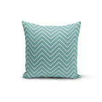 Teal White Zigzag Pillow Cover