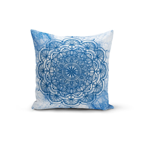 Blue Mandala Pillow Cover