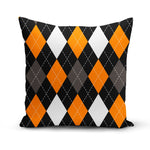 Orange Black Argyle Pillow Cover