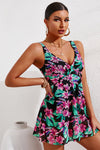 Full Size Twist Front Sleeveless Swim Dress