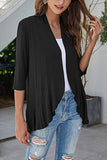 Open Front Ruffle Trim Cardigan