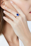 Synthetic Sapphire 925 Sterling Silver Ring