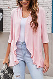 Open Front Ruffle Trim Cardigan