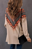 Double Take Leopard Plaid Open Front Longline Cardigan with Pockets