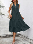 V-Neck Sleeveless Tiered Dress