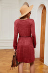 Square Neck Long Sleeve Dress