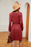 Square Neck Long Sleeve Dress