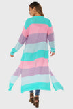 Color Block Long Sleeve Pocketed Cardigan